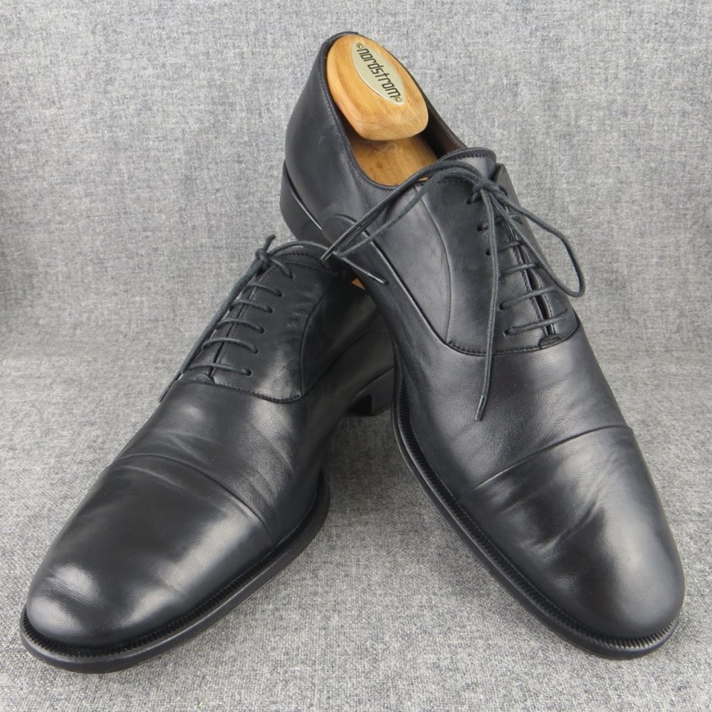 BRUNO MAGLI MAIOCO BLACK LEATHER LACE UP CAP TOE OXFORDS USA 9.5 M